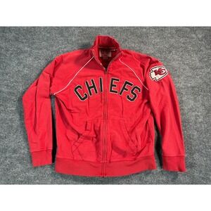 47 Brand Kansas City Chiefs Track Jacket Men's Medium Red Full Zip NFL Logo Team